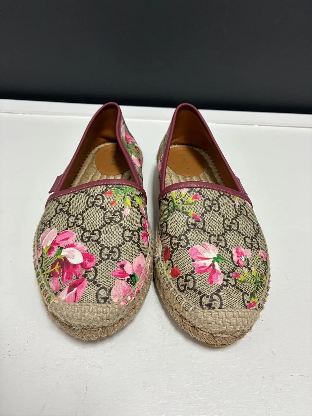 Gucci Pink Floral GG Canvas Espadrilles